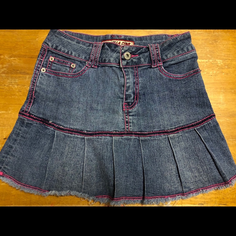 Vanilla Star girls demin skirt pleated